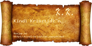 Kindl Krisztián névjegykártya