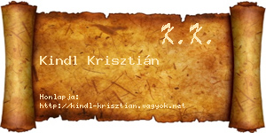 Kindl Krisztián névjegykártya